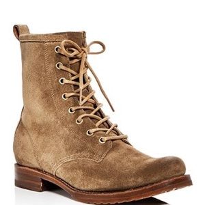 Frye Women’s Suede Veronica Combat Lace Up Boot